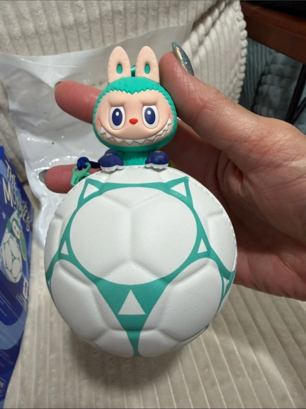 CENTER OF ATTENTION -Pop Mart THE MONSTERS × FIFA mini soccer bag. New.Verified.